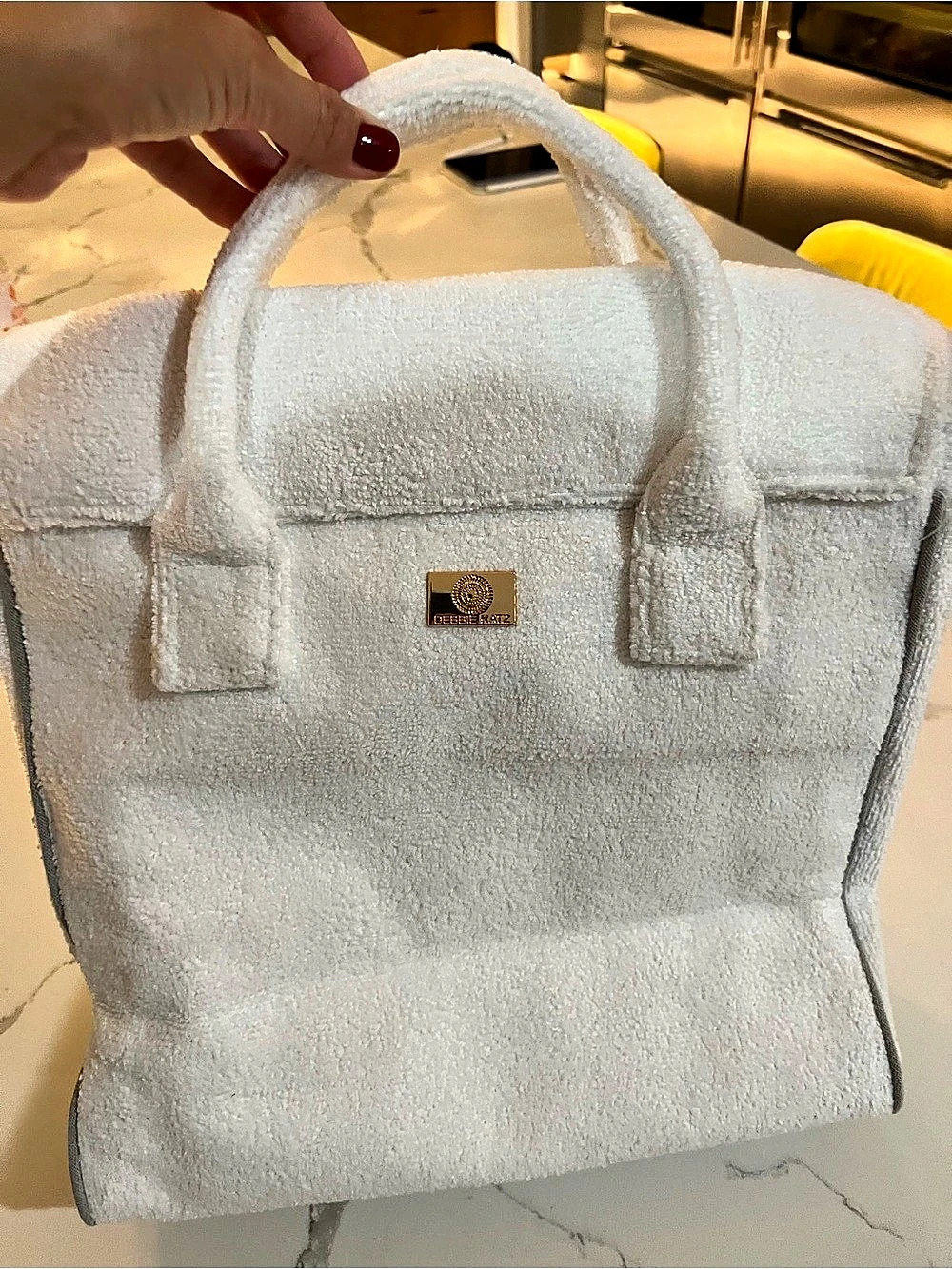 in White NWT Terry cloth Birkin tote - Picture 2 of 2